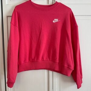 Nike Girls Vibrant Hot Pink Crewneck Sweatshirt